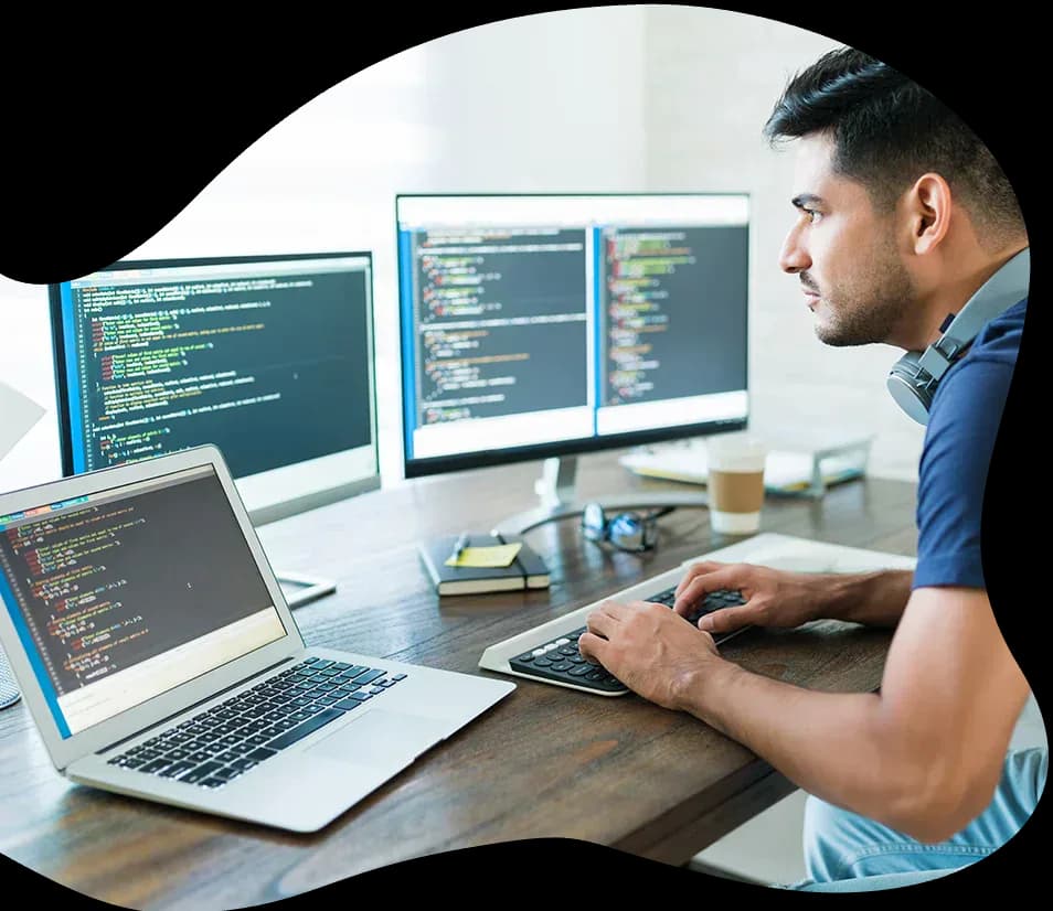Flutter app planning on laptop