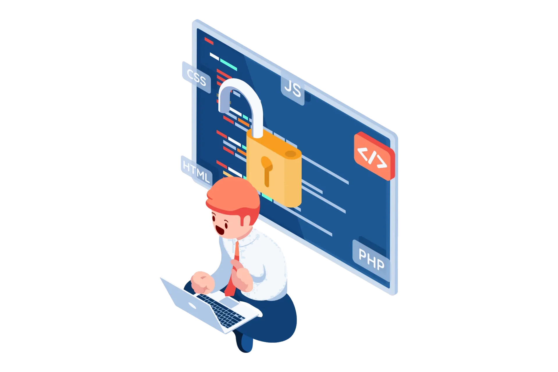 IT consulting and digital transformation illustration